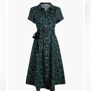 Hill House Lily Dress in Midnight Garden linen size M
